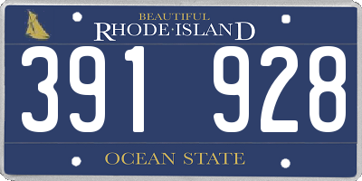 RI license plate 391928