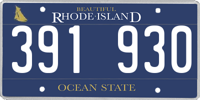 RI license plate 391930