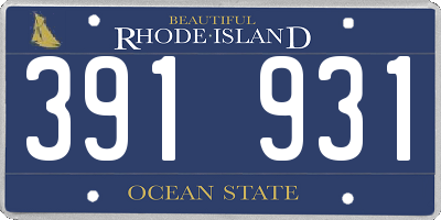 RI license plate 391931