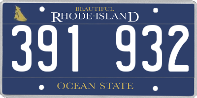 RI license plate 391932