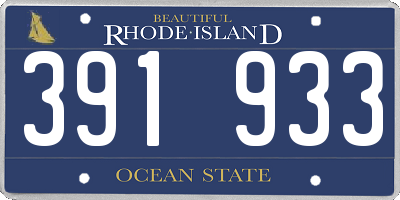 RI license plate 391933