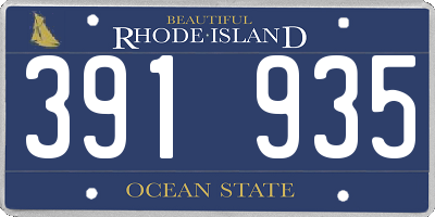 RI license plate 391935