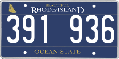 RI license plate 391936