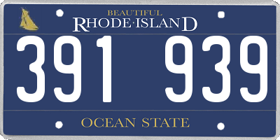 RI license plate 391939