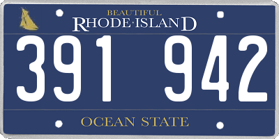 RI license plate 391942