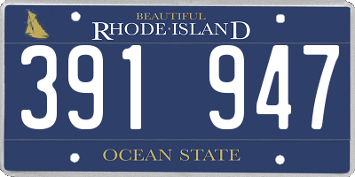 RI license plate 391947