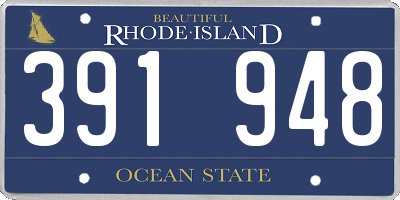 RI license plate 391948