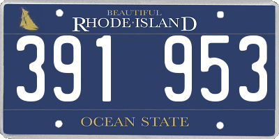 RI license plate 391953