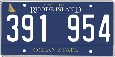 RI license plate 391954