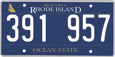 RI license plate 391957