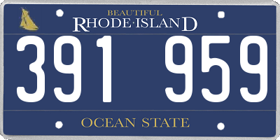 RI license plate 391959