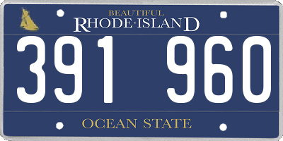 RI license plate 391960