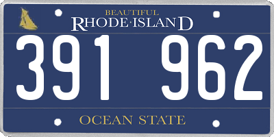 RI license plate 391962