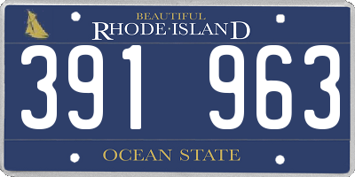 RI license plate 391963
