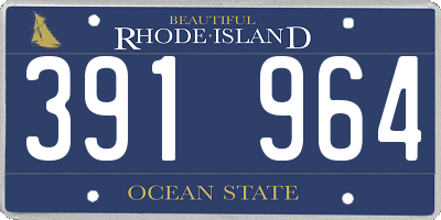 RI license plate 391964