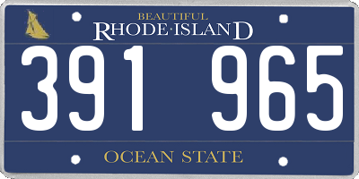 RI license plate 391965