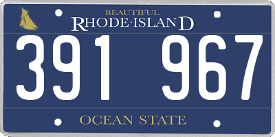 RI license plate 391967