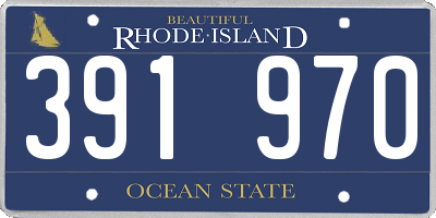 RI license plate 391970