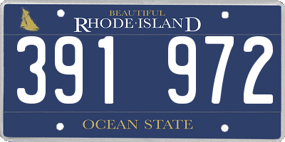 RI license plate 391972