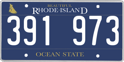 RI license plate 391973