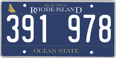 RI license plate 391978