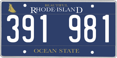 RI license plate 391981