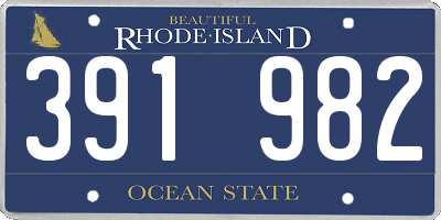 RI license plate 391982
