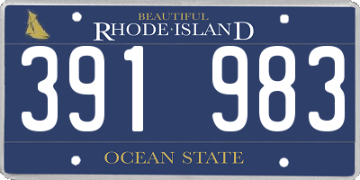 RI license plate 391983