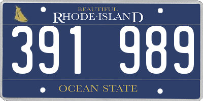 RI license plate 391989