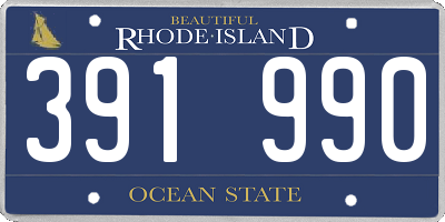 RI license plate 391990