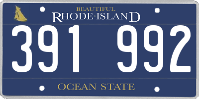 RI license plate 391992