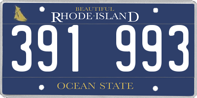 RI license plate 391993