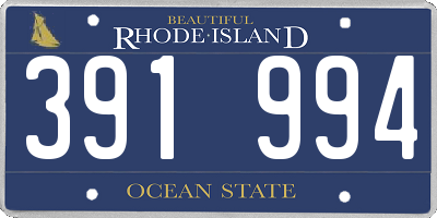 RI license plate 391994