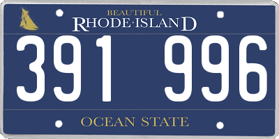 RI license plate 391996