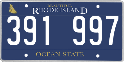 RI license plate 391997