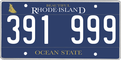 RI license plate 391999