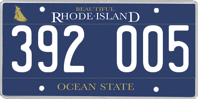 RI license plate 392005