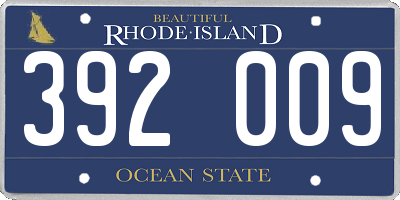 RI license plate 392009