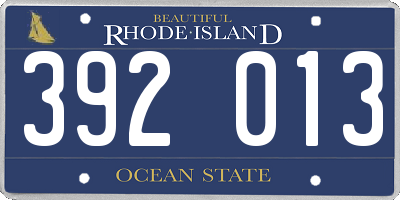 RI license plate 392013