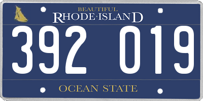 RI license plate 392019