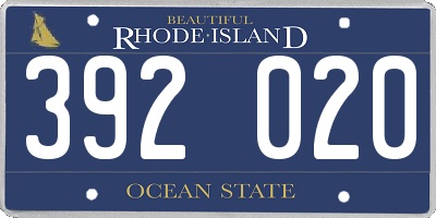 RI license plate 392020