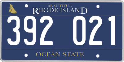 RI license plate 392021