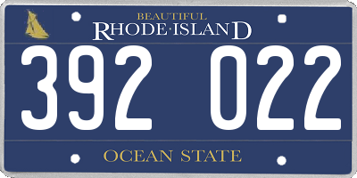 RI license plate 392022