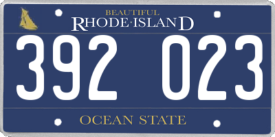 RI license plate 392023