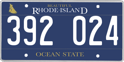 RI license plate 392024