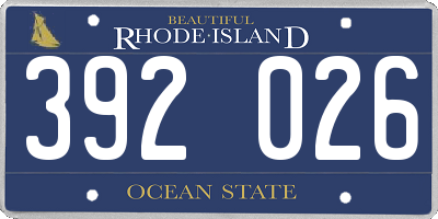 RI license plate 392026