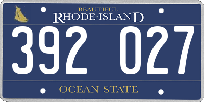 RI license plate 392027