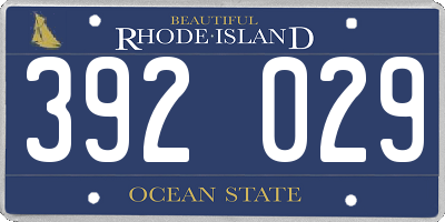 RI license plate 392029
