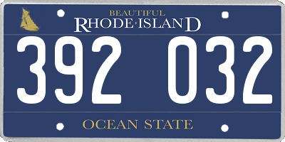 RI license plate 392032