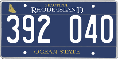RI license plate 392040